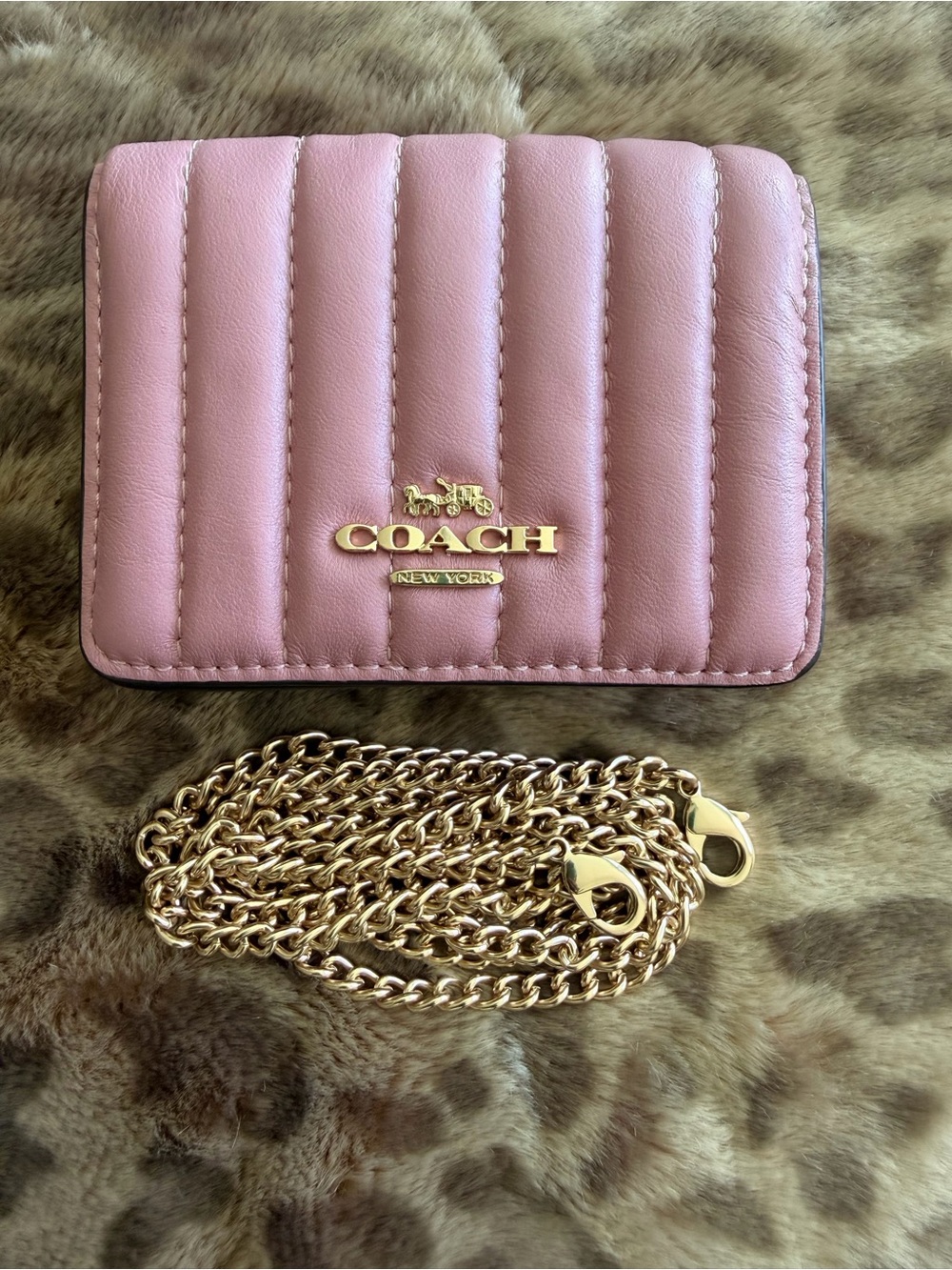 Coach Quilted Pink Leather Mini Bag